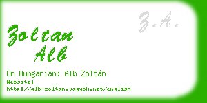 zoltan alb business card