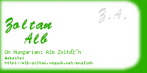 zoltan alb business card